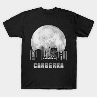 Canberra Australia Skyline Full Moon T-Shirt